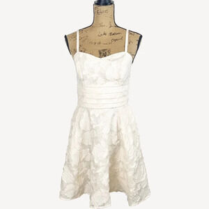 Unique Vintage Cream Floral Burnout Sleeveless Mini Dress